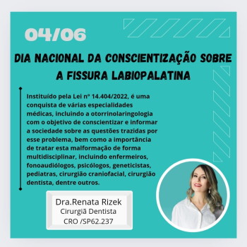 04/06-Dia Nacional sobre a Conscientização da Fissura Labiopalatal